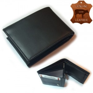 17 Pockets Genuine Cow Leather Wallet For Him CLW#35 Color: Black